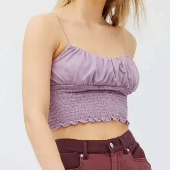 Urban Outfitters Emma Cupro Smocked Cami - Picture 1 of 4